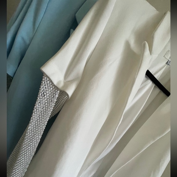 Light Blue Blazer with Rhinestone Sleeves - Picture 4 of 4